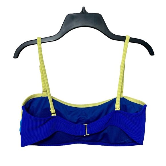 New Beach Riot Kay Bikini Top In Blue Greek Size L - Picture 5 of 8
